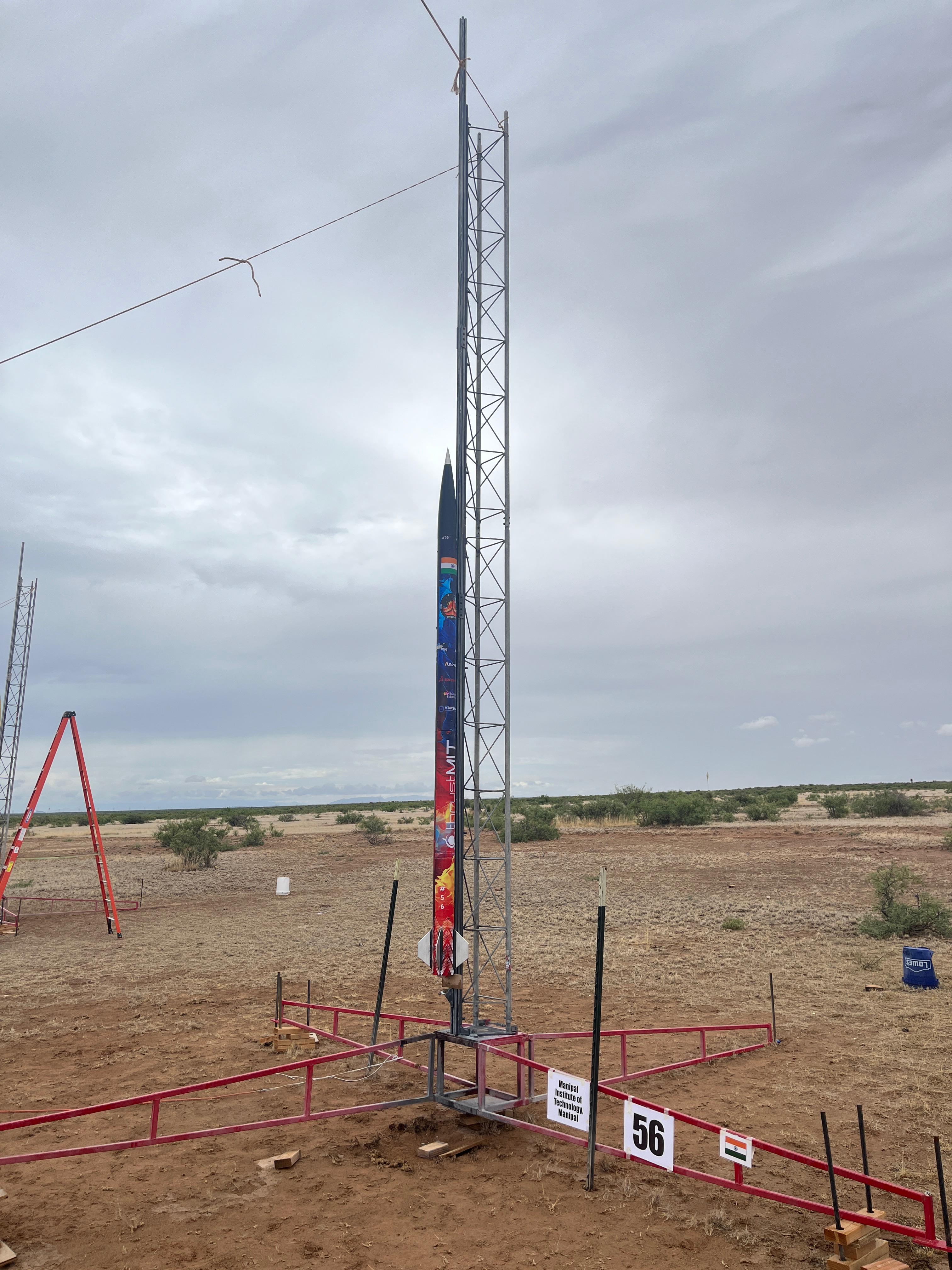 AgniAstra on the launch rail at Spaceport America