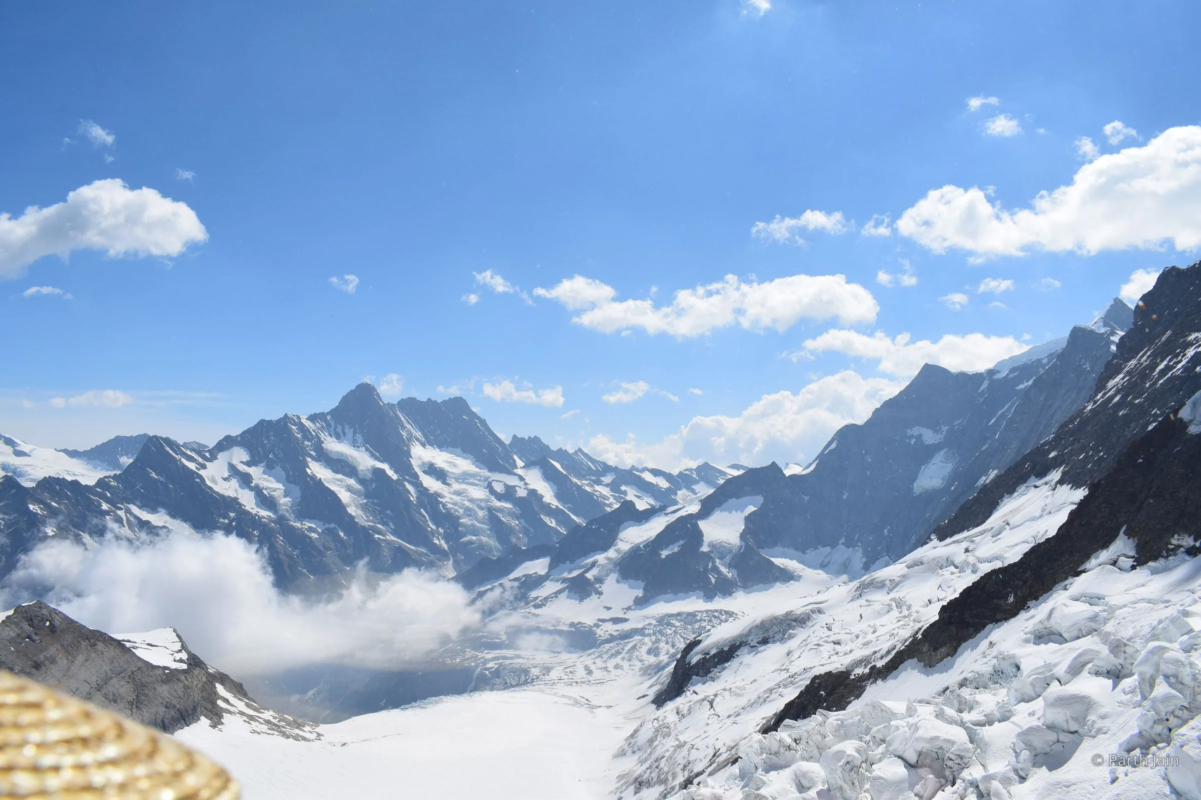 The Aletsch glacier seen from the Sphinx Observatory at Jungfraujoch.
